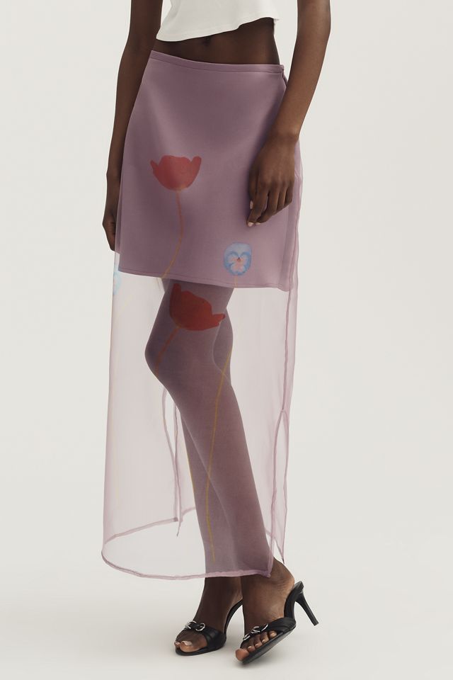 OhSevenDays Kim Sheer Chiffon Skirt | Anthropologie