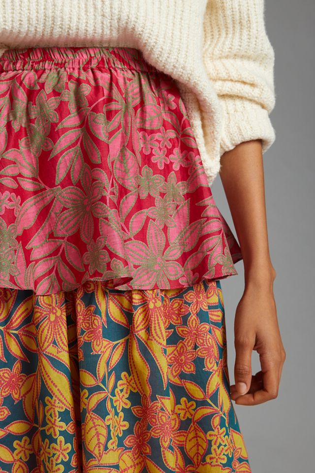 Floral Tiered Midi Skirt #1