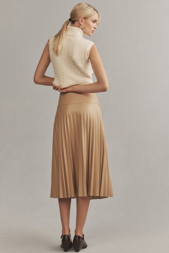 Caballero Belted Faux-Leather Midi Skirt #3