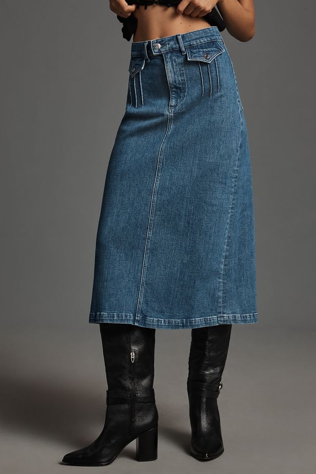 Le Jean Stardust Denim Midi Skirt #1