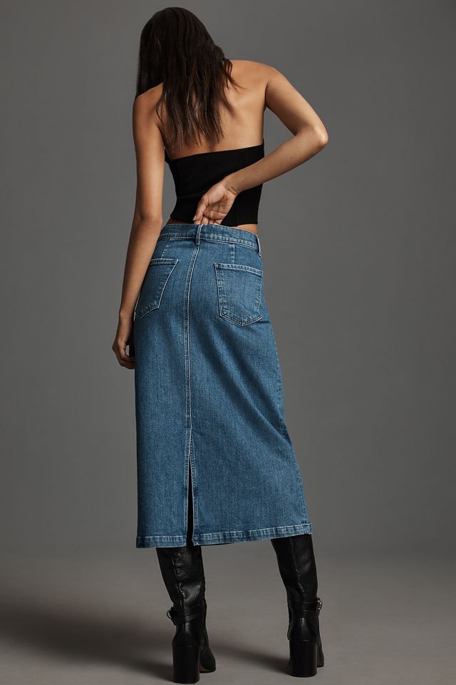 Le Jean Stardust Denim Midi Skirt #2