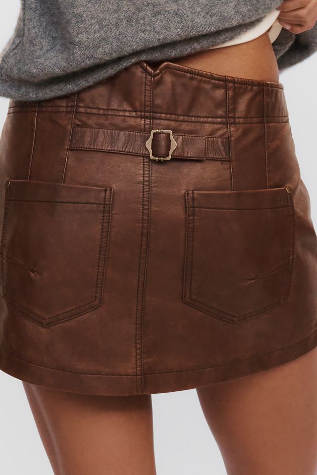 Pilcro Faux Leather Mini Skort #2