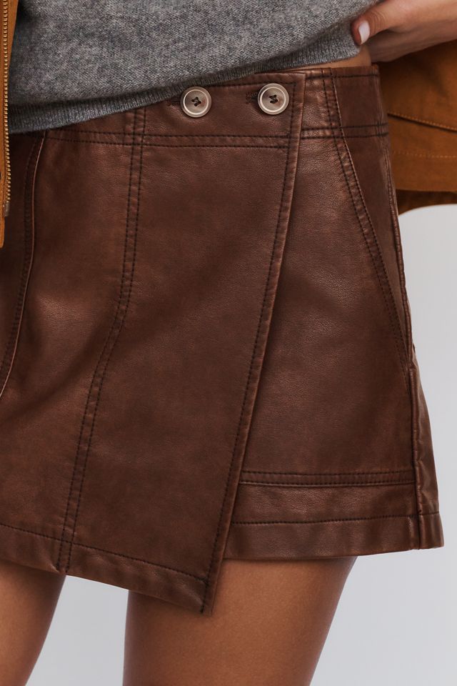 Pilcro Faux Leather Mini Skort #3