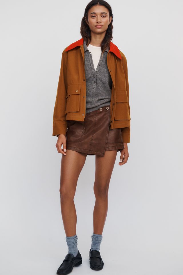 Pilcro Faux Leather Mini Skort #4