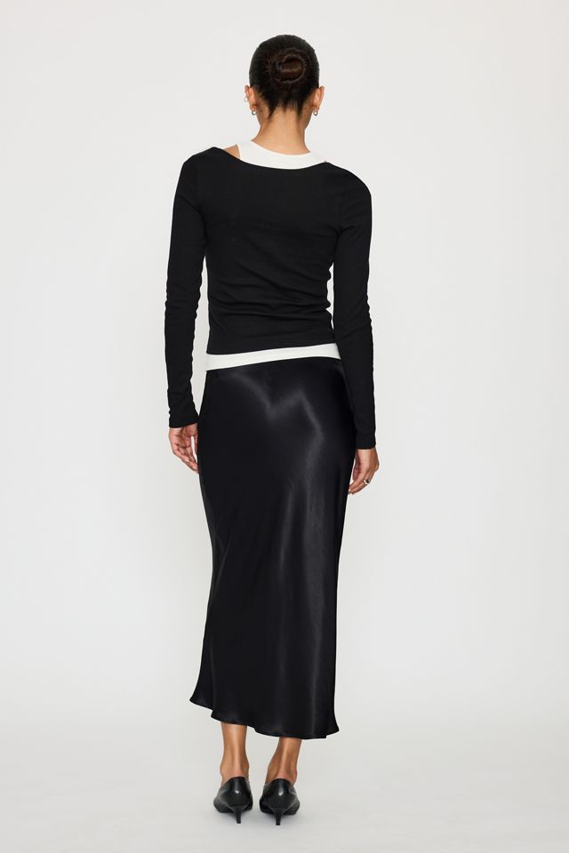 By Anthropologie Satin Bias Midi Slip Skirt #5