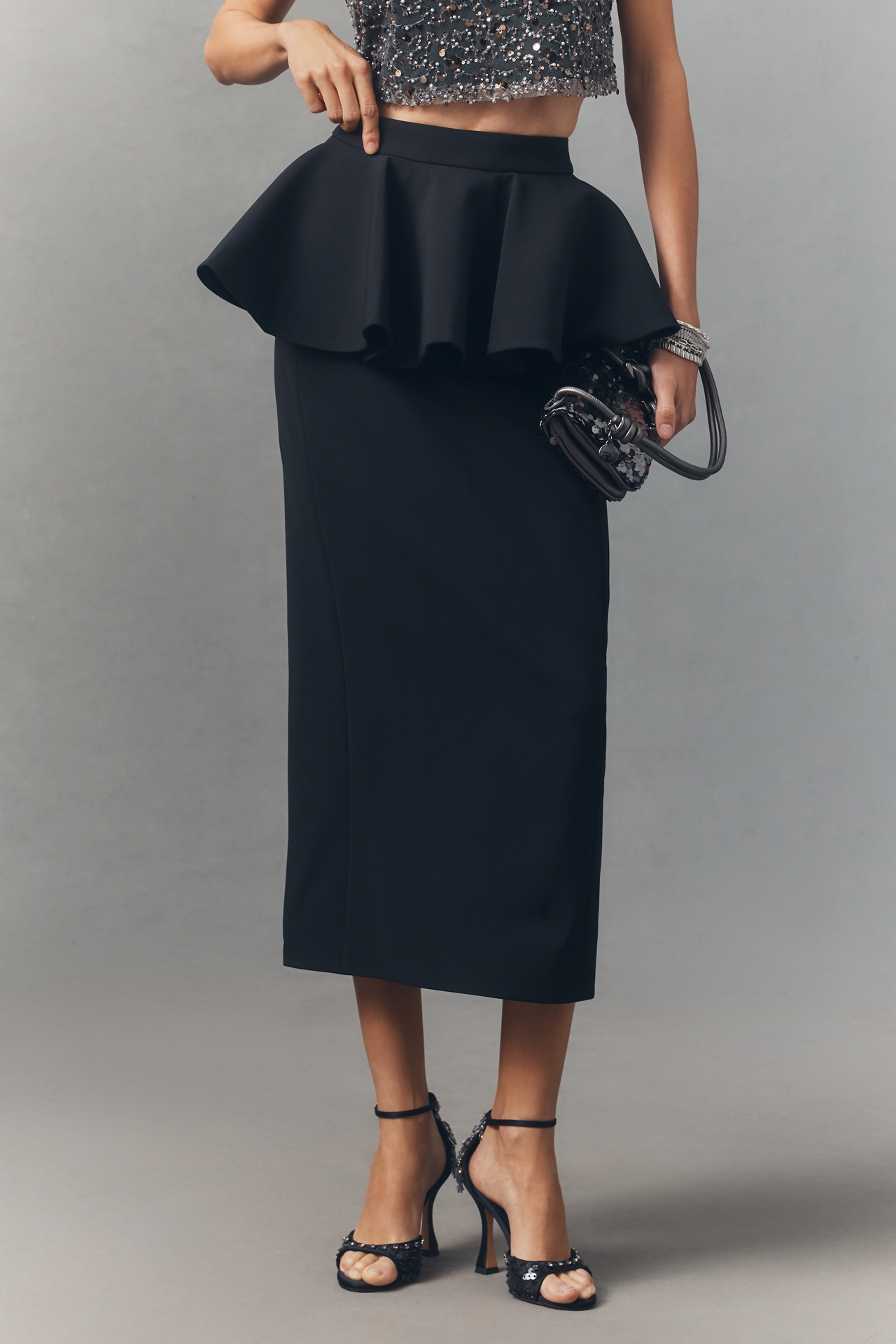 Ronny Kobo Eden Peplum Column Skirt