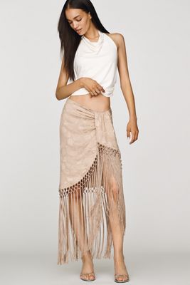 Ronny Kobo Frances Silk Blend Mini Skirt