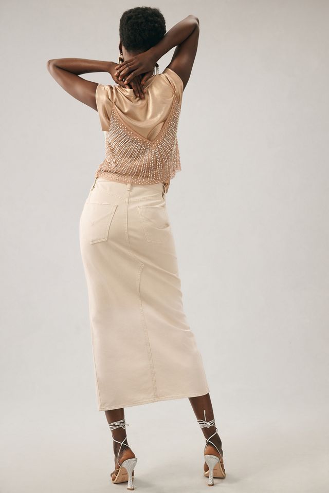 Hudson Reconstructed Denim Pencil Skirt #3