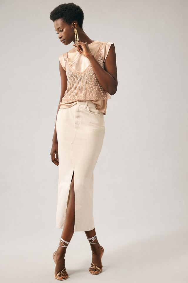 Hudson Reconstructed Denim Pencil Skirt #1