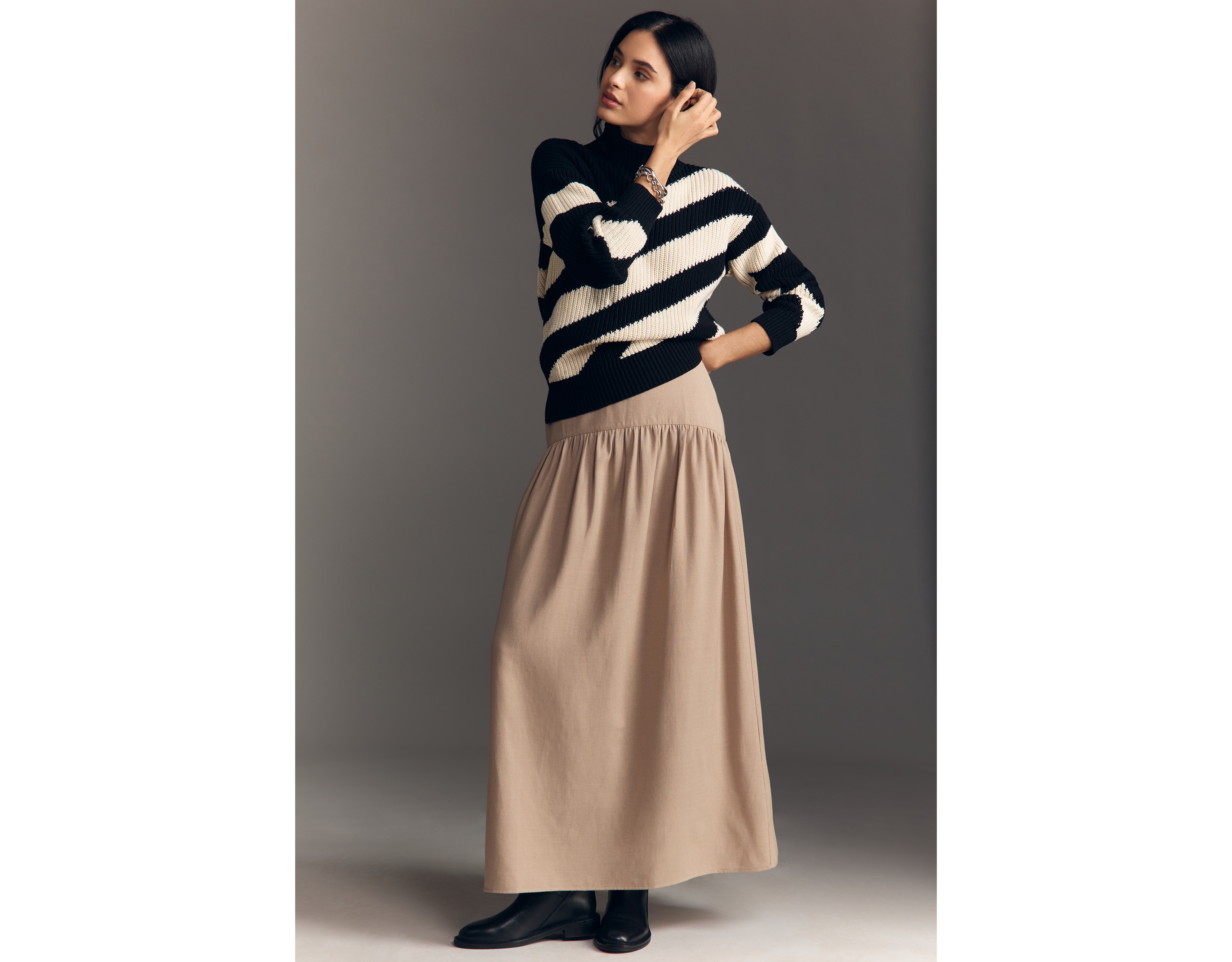 Bayse Delphine Drop-Waist Maxi Skirt