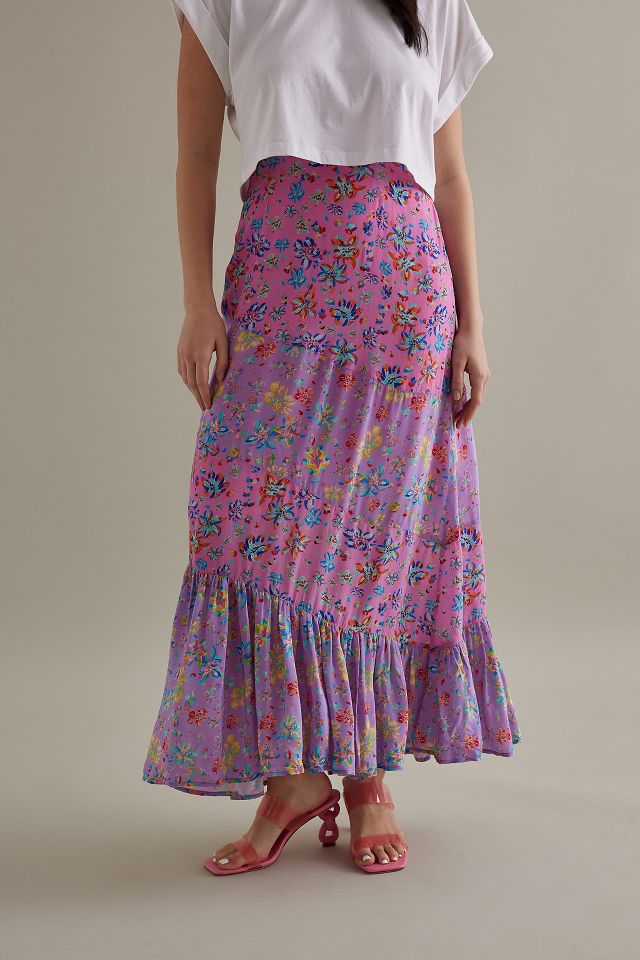 FéRí Ebony Tiered Midi Skirt | Anthropologie UK