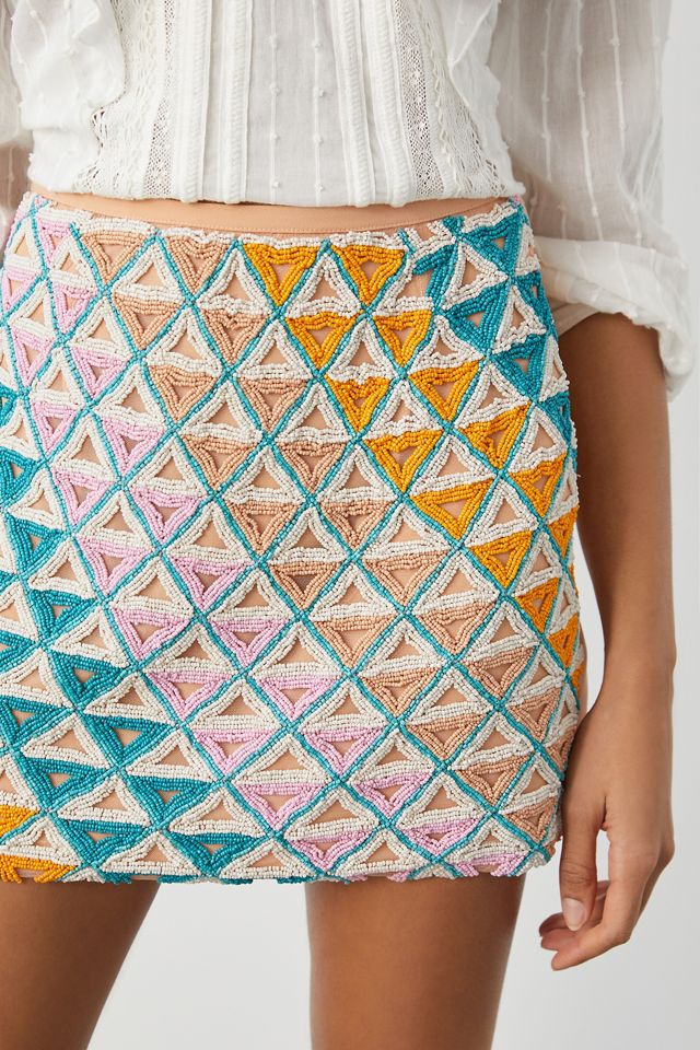 Slim Hand-Beaded Mini Skirt #4