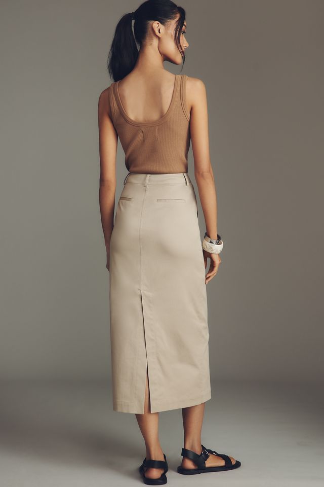 SER.O.YA Majed Cotton Stretch Midi Skirt #2