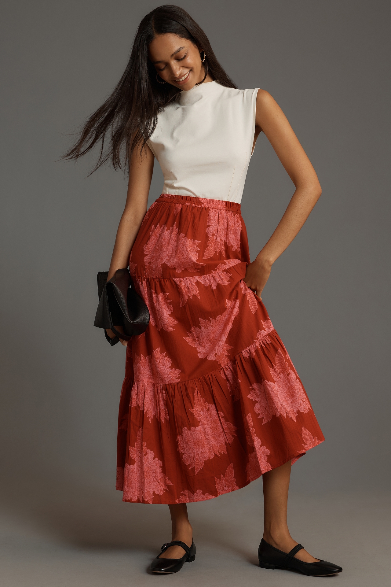 Mille Paola Ruffle Maxi Skirt