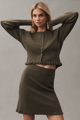 Pilcro Modern Knit Mini Skirt In Green
