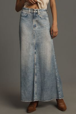 rag & bone Liquid Miramar Denim Maxi Skirt | Anthropologie