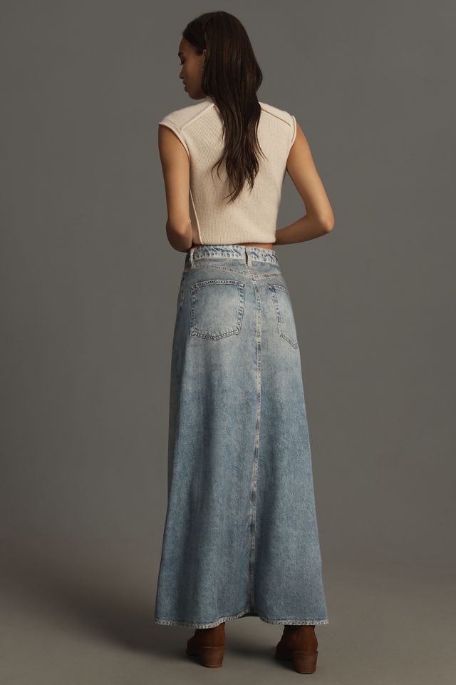 rag & bone Liquid Miramar Denim Maxi Skirt | Anthropologie