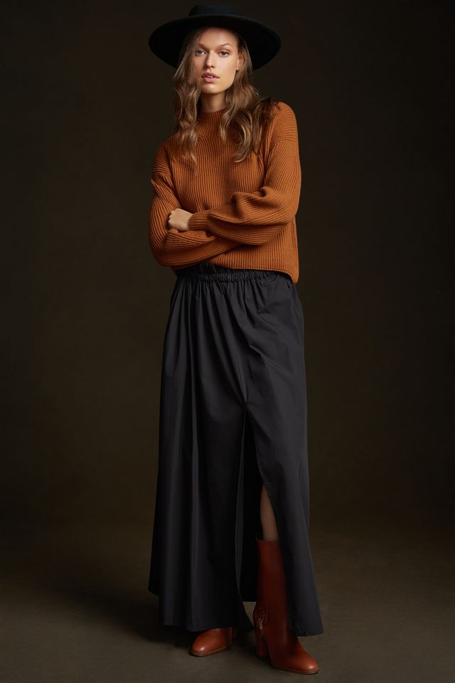 By Anthropologie Poplin Maxi Skirt #1