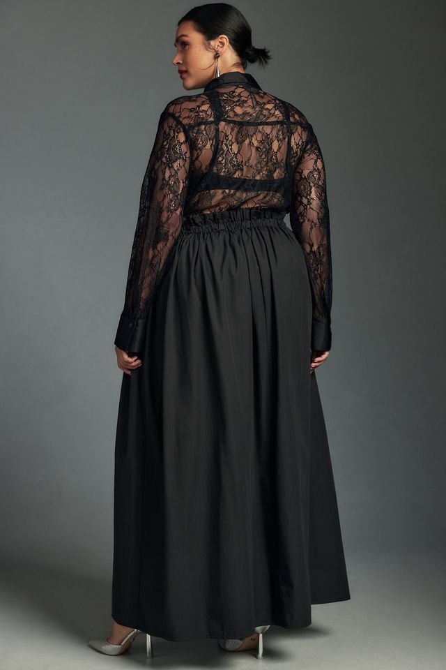By Anthropologie Poplin Maxi Skirt #6