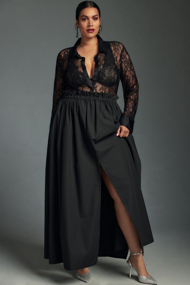By Anthropologie Poplin Maxi Skirt #5