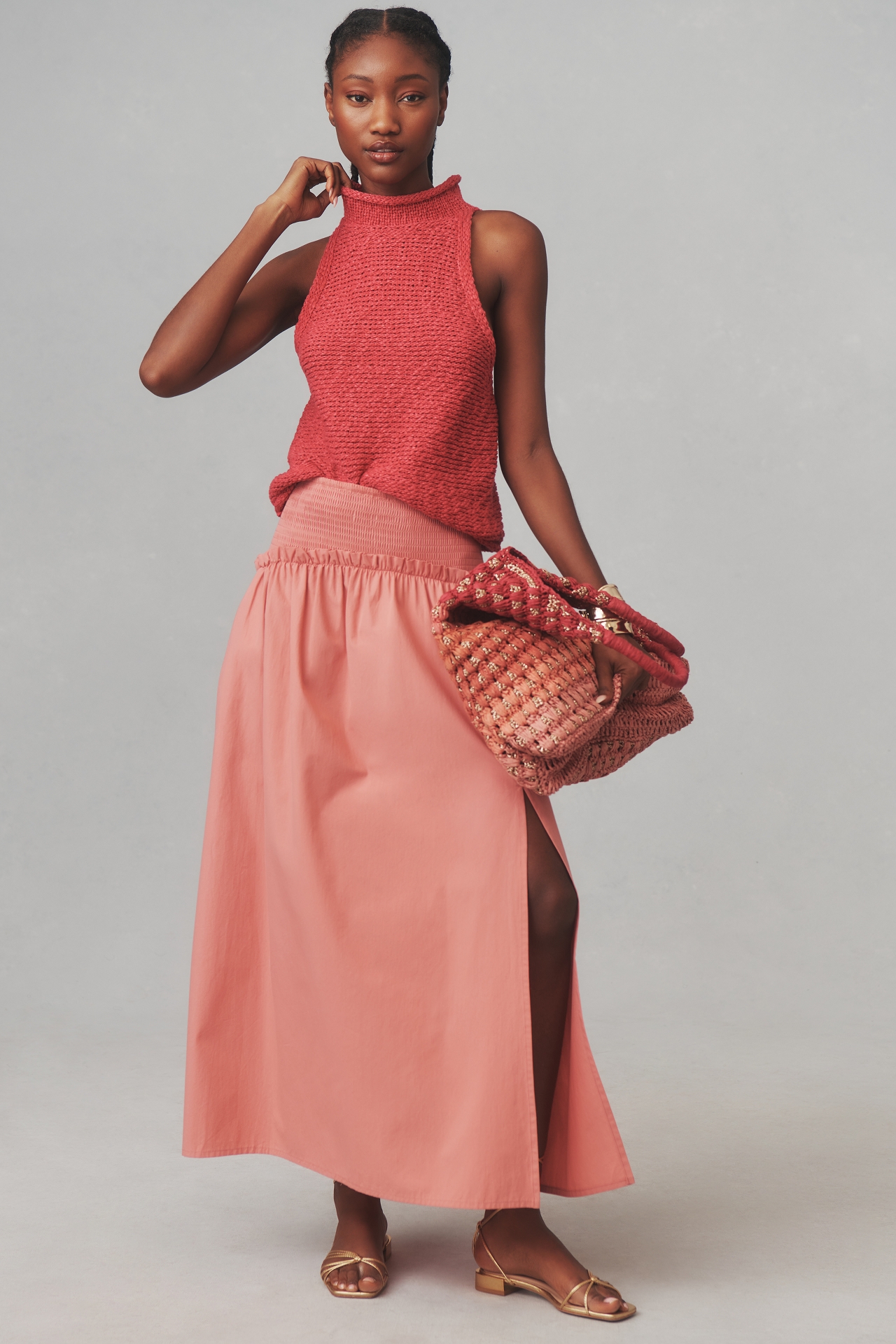 By Anthropologie Smocked Yoke Maxi Skirt