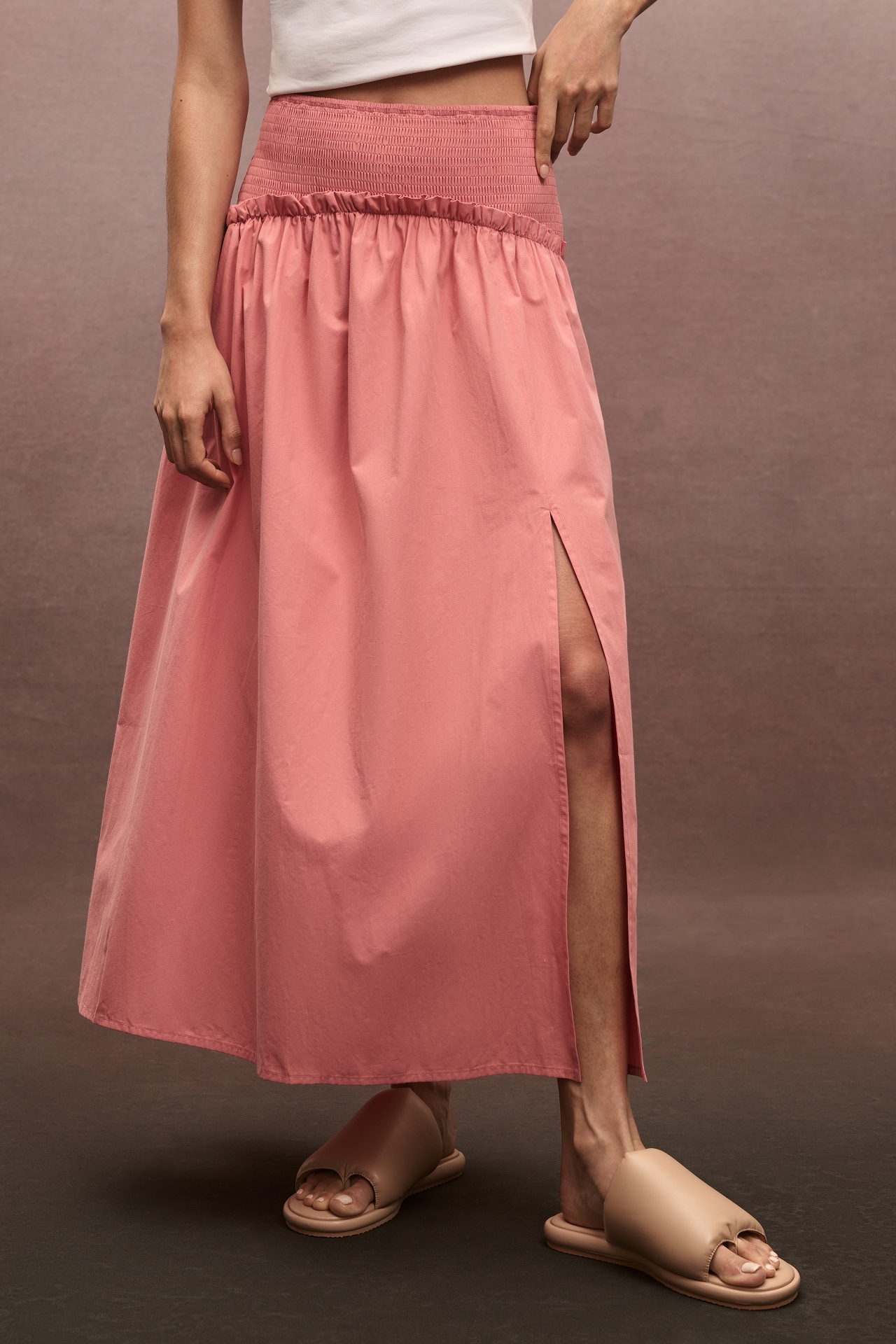 By Anthropologie Smocked Yoke Maxi Skirt