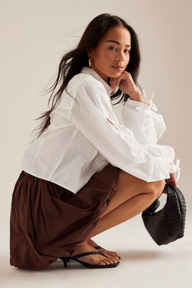 By Anthropologie Mini Bubble-Hem Skirt #3
