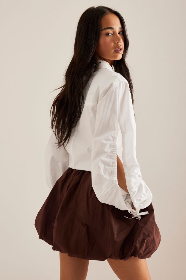 By Anthropologie Mini Bubble-Hem Skirt #1