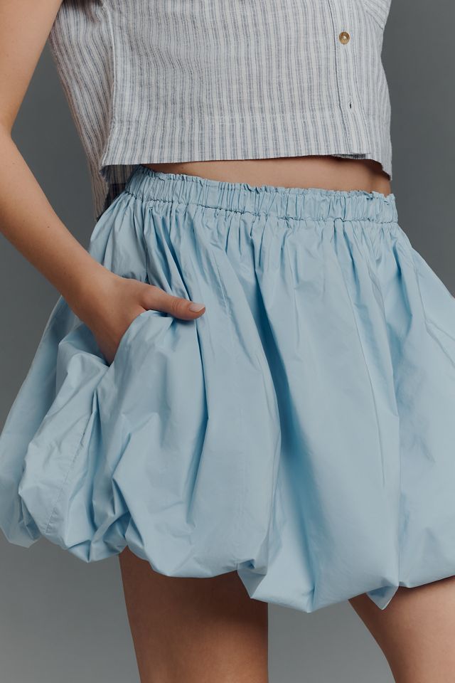 By Anthropologie Mini Bubble-Hem Skirt #1
