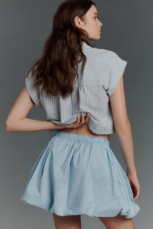 By Anthropologie Mini Bubble-Hem Skirt #3