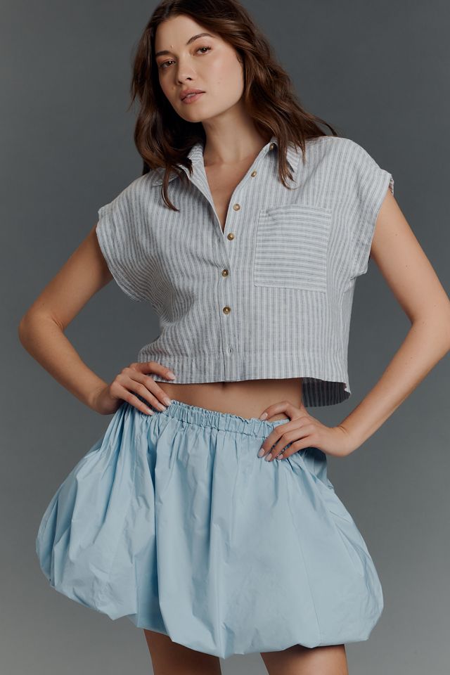 By Anthropologie Mini Bubble-Hem Skirt #2