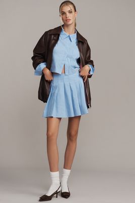 Gonna Mini Plissettata a Righe Maeve