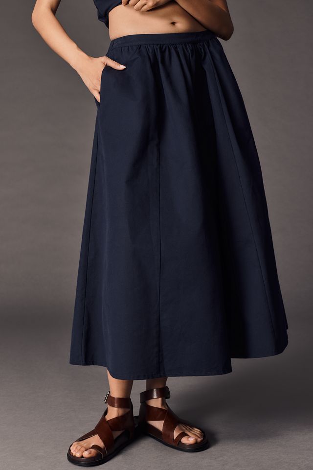 The Jacie Poplin Midi Skirt by Maeve #2