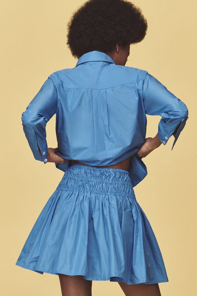 By Anthropologie Smocked Drop-Waist Mini Skirt #1