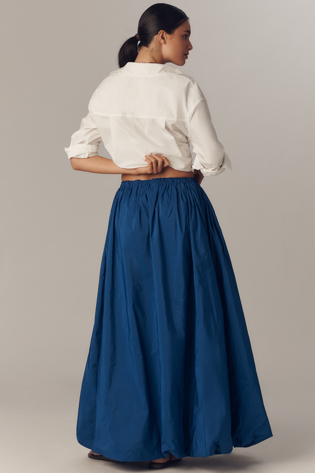 Maeve Bubble-Hem Maxi Skirt