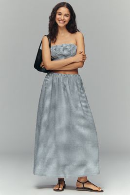 chinese dress ladies Linen Midi Skirt – High-Waisted A-Line skirt with Pockets 5740 – Xiaolizi main image 1