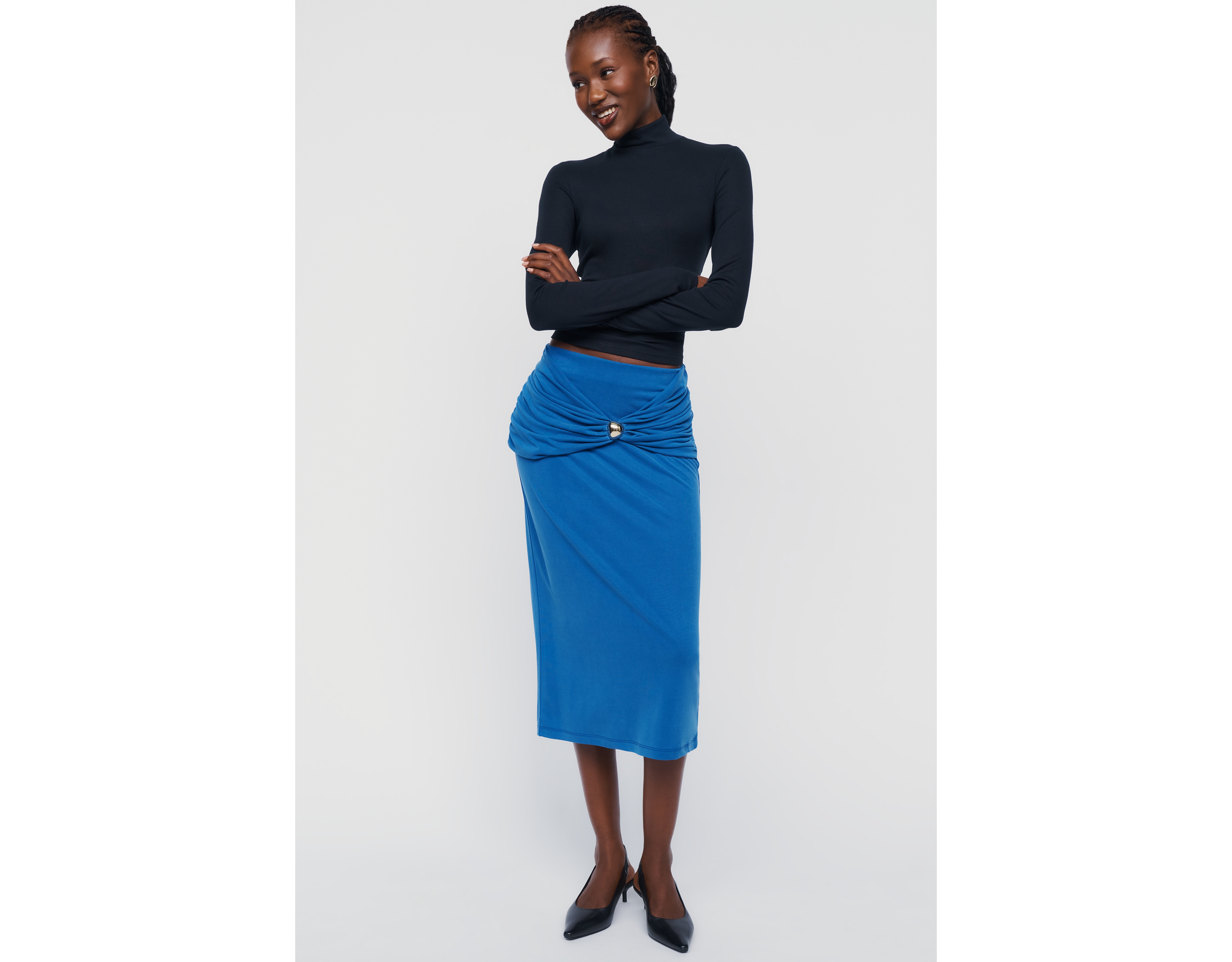 By Anthropologie Draped Midi Skirt