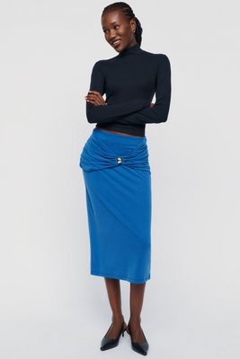 By Anthropologie Draped Midi Skirt
