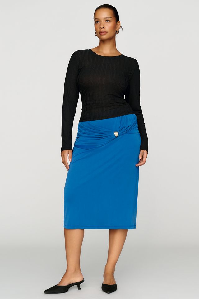 By Anthropologie Draped Midi Skirt #4