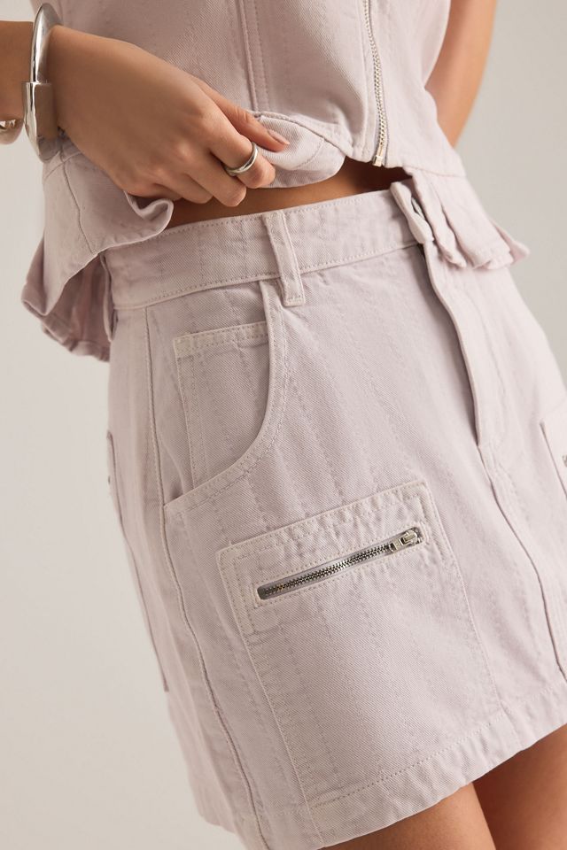 Mini-jupe en denim à poches zippées Naya Seventy + Mochi #4