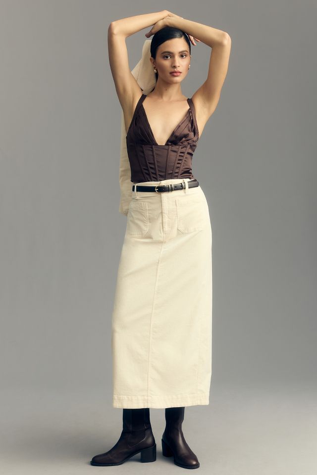 The Colette Corduroy Maxi Skirt by Maeve | Anthropologie