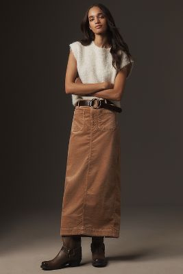 Danette tiered corduroy maxi skirt anthropologie hotsell