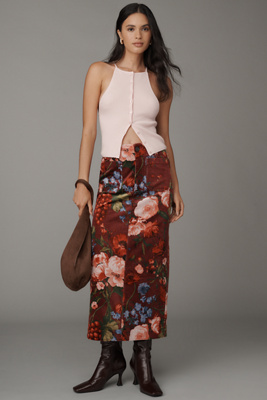 Maeve The Colette Corduroy Maxi Skirt By  In Red