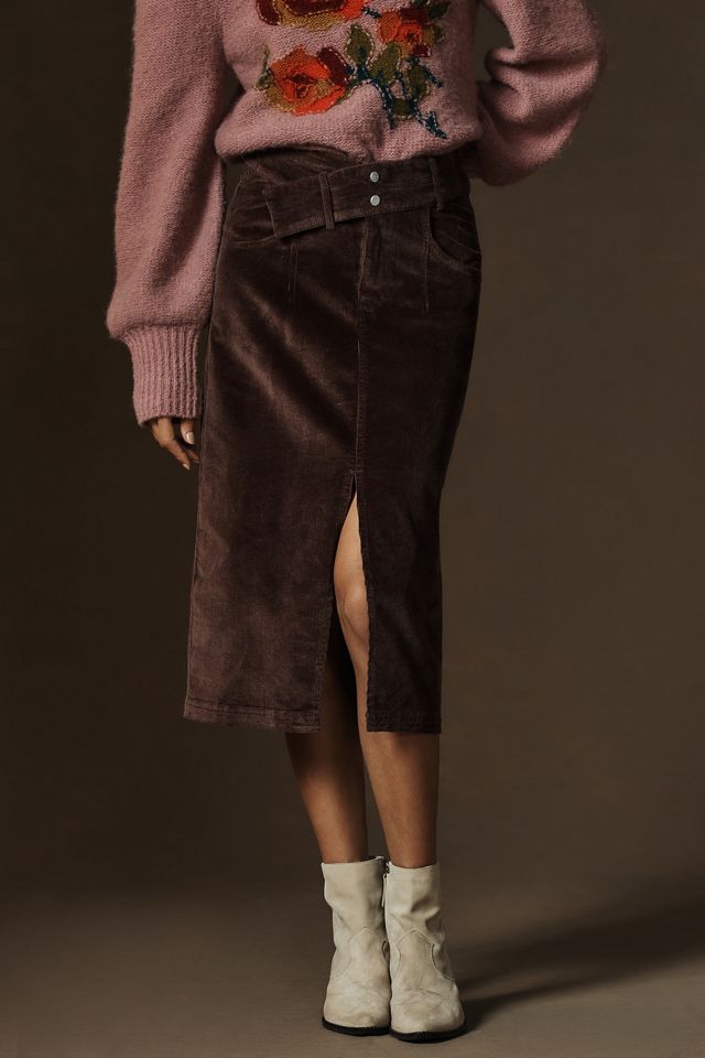 Pilcro Double Waist Corduroy Midi Skirt #1