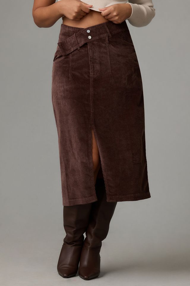 Pilcro Double Waist Corduroy Midi Skirt #5