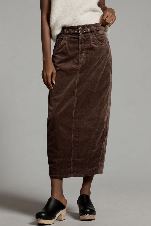 Pilcro Corduroy Relaxed Barrel Midi Skirt #1