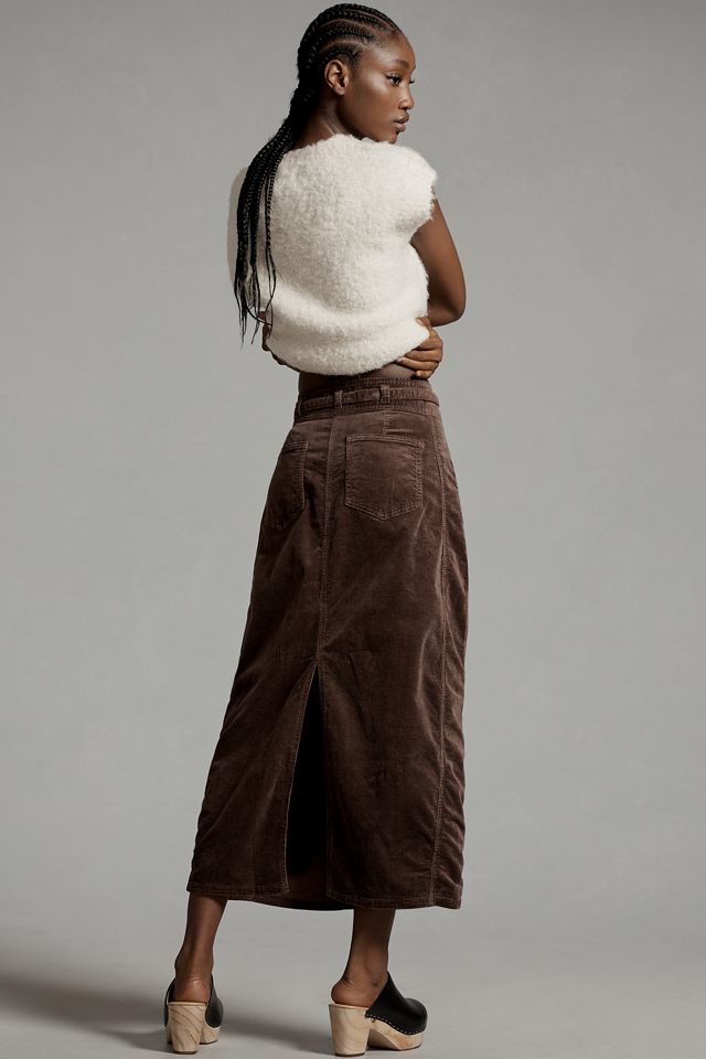 Pilcro Corduroy Relaxed Barrel Midi Skirt #3