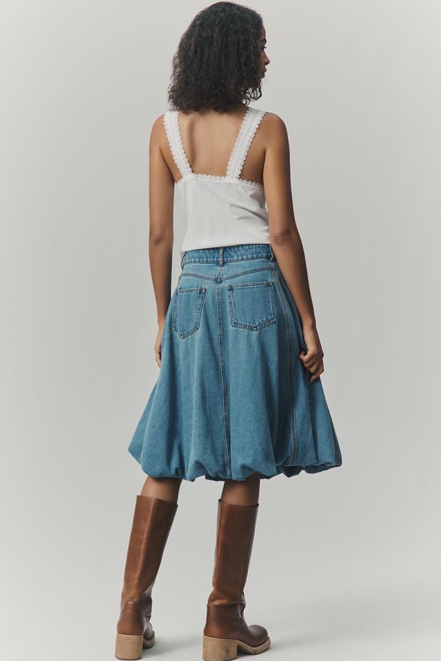 Pilcro Bubble Denim Knee-Length Skirt #2