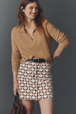 The Colette Collection By Maeve The Colette Corduroy Mini Skirt By Maeve In Brown