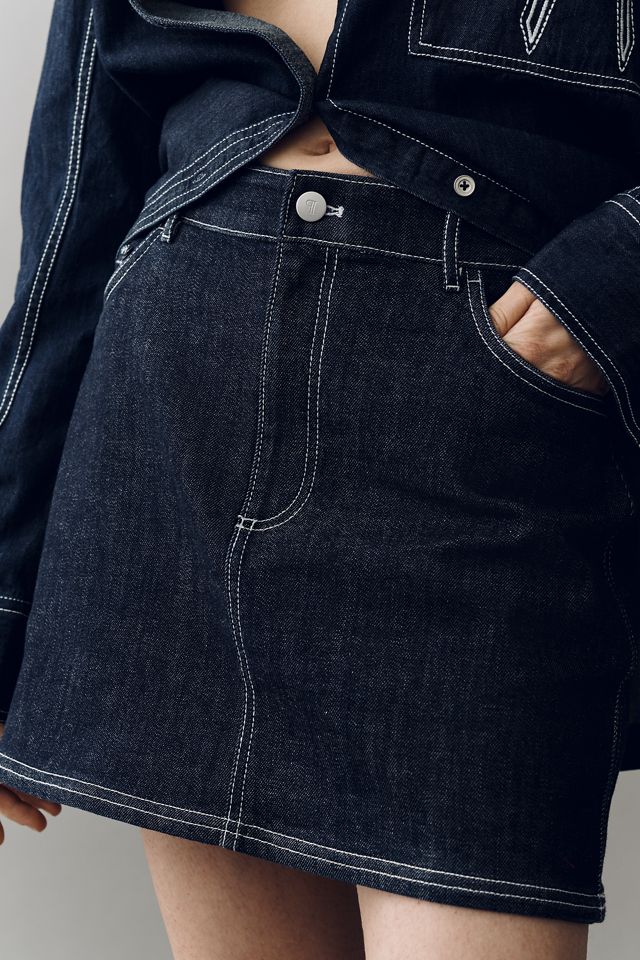 Pilcro Denim Bow Mini Skirt #3